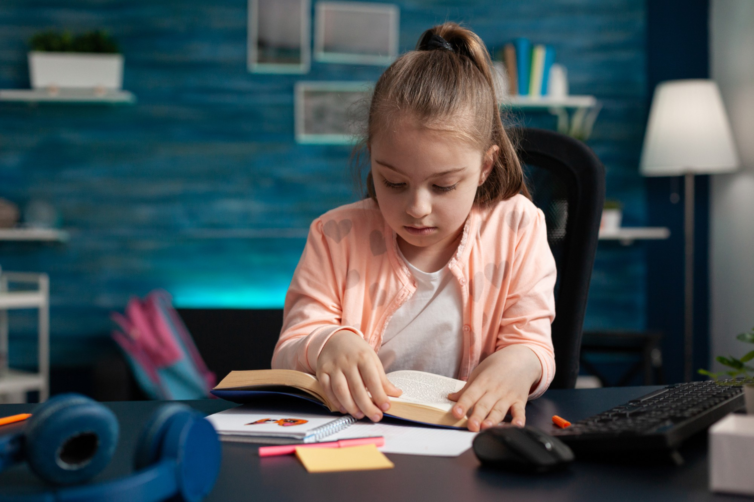 Student studying confidently